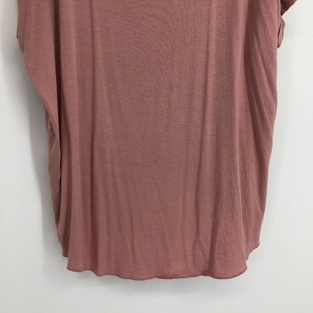 Excuse Me I Have To Go Be Awesome pink flowy short sleeve surplice  wrap top S - Picture 10 of 13